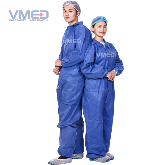 Combinaison de protection SMS bleu jetable